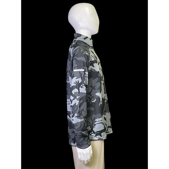 Nike Element Running Dri-Fit Gray Camo 1/4 Zip Pullover Sweatshirt Men Sz Large - Picture 3 of 9